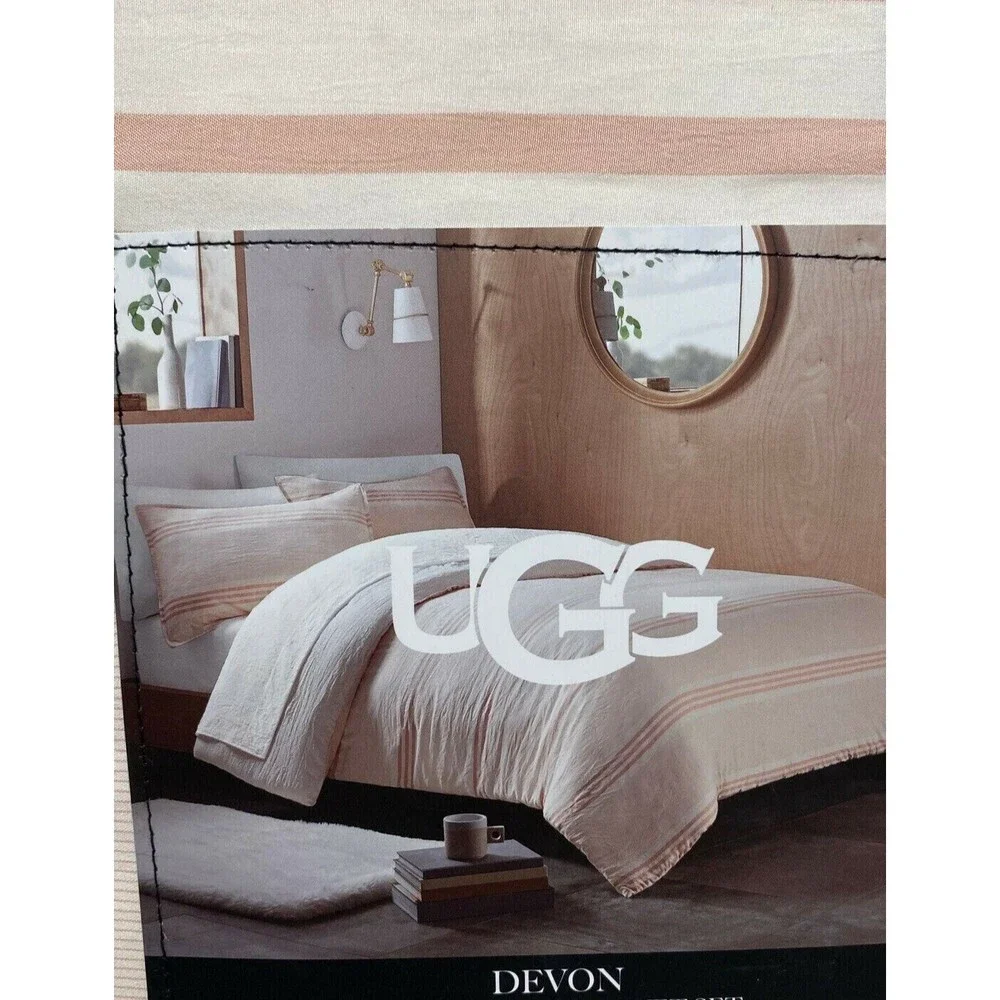 New UGG Devon 2 pc. Duvet Set LA Sunset Stripe FULL / QUEEN NEW